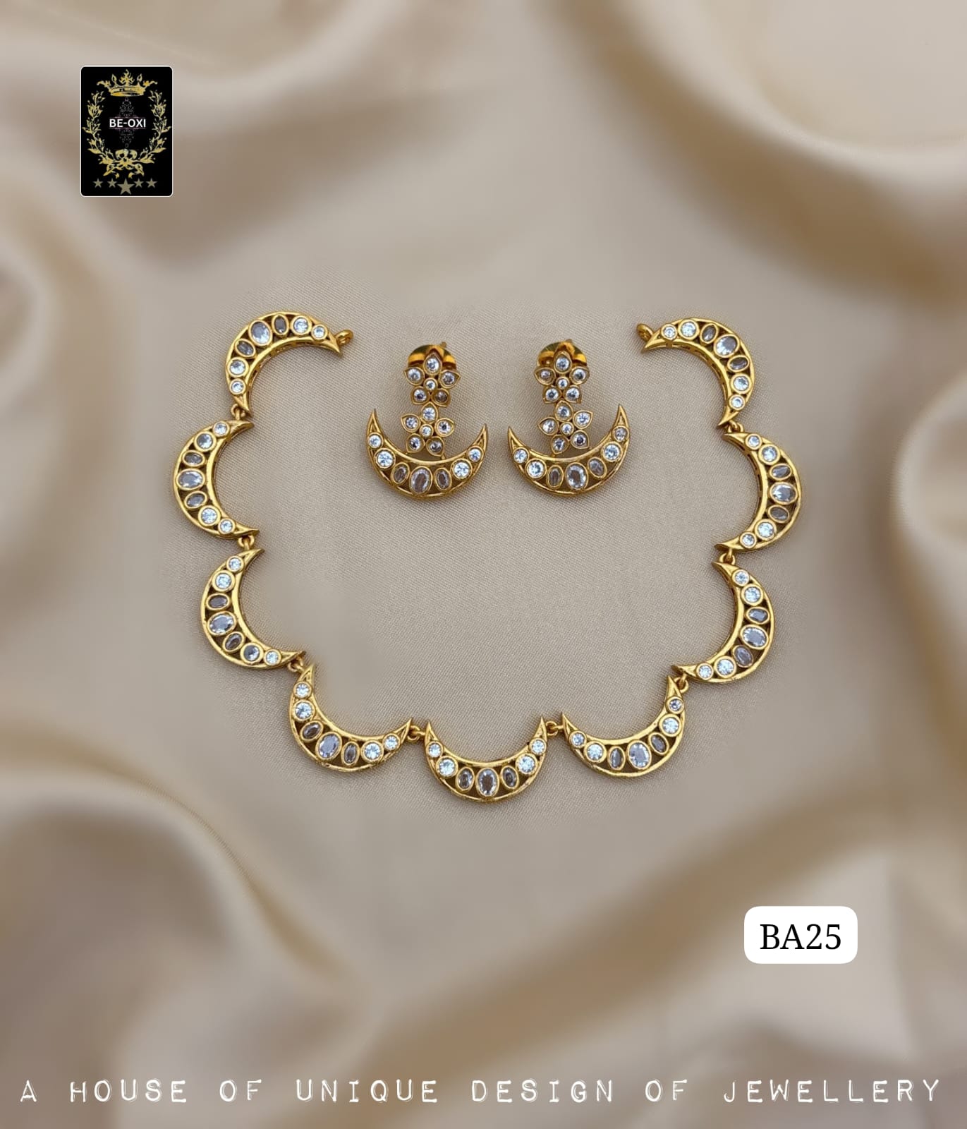 BA25 GOLDDUST POLKI STONE NECKLACE