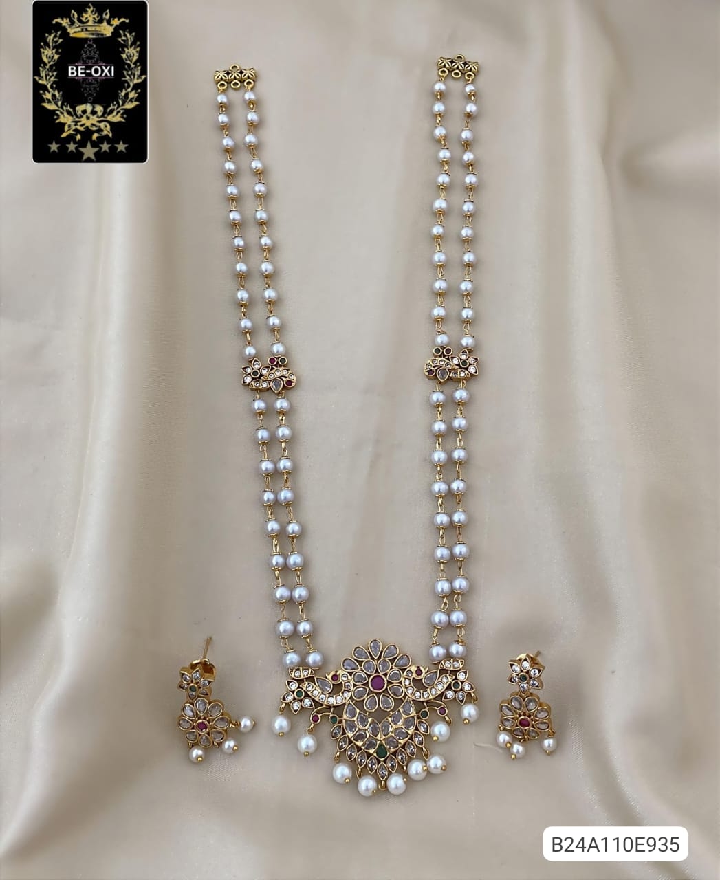 B25A210E1799 GOLD DUST PEARL LONG NECKLACE