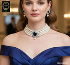 BMH64E550 BLUE STONE PEARL CHOKER