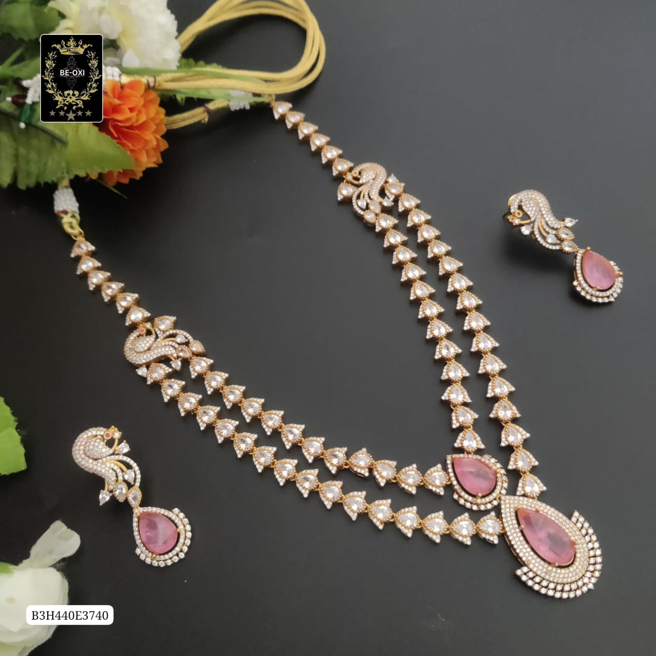 B3H440E3740 DOUBLE LAYER MOSSANITE NECKLACE