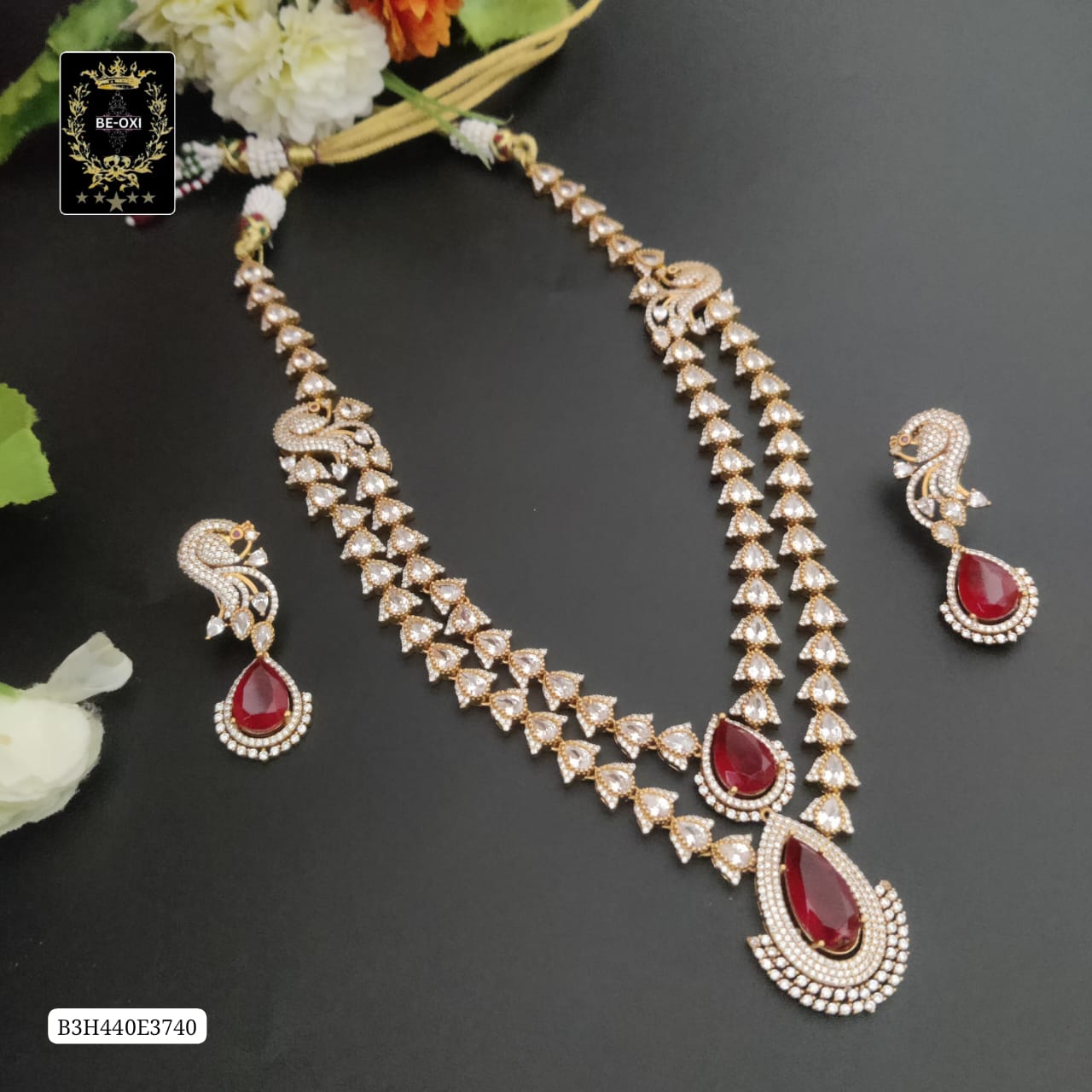 B3H440E3740 DOUBLE LAYER MOSSANITE NECKLACE