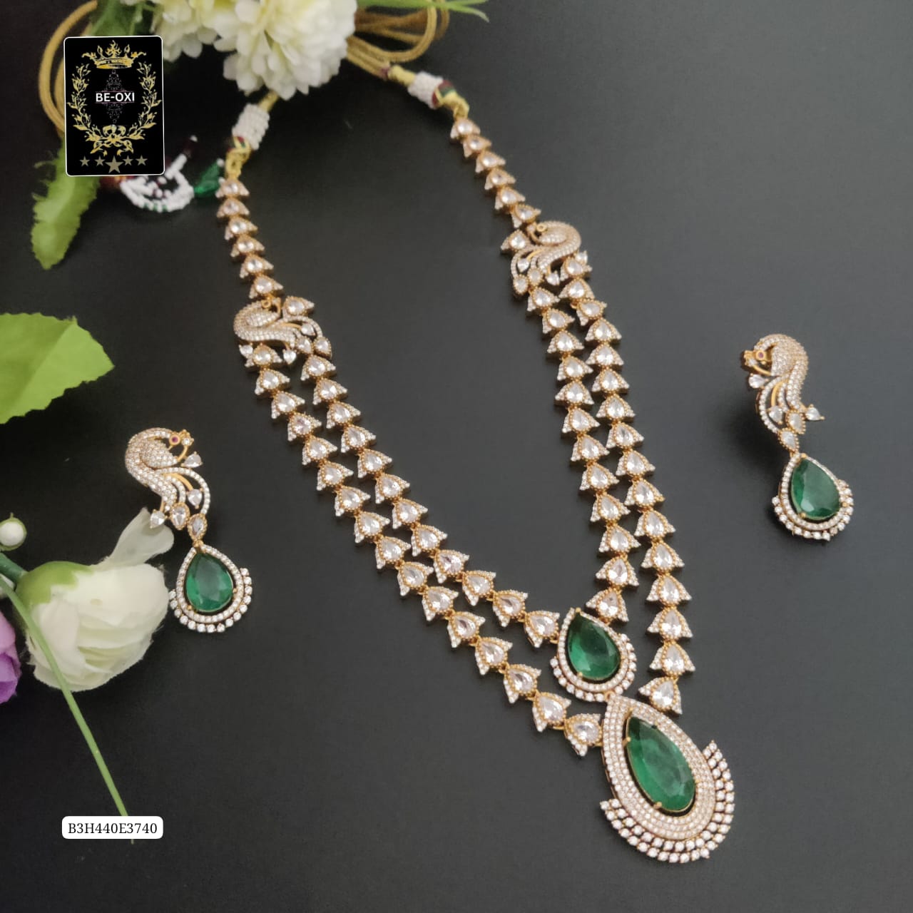 B3H440E3740 DOUBLE LAYER MOSSANITE NECKLACE
