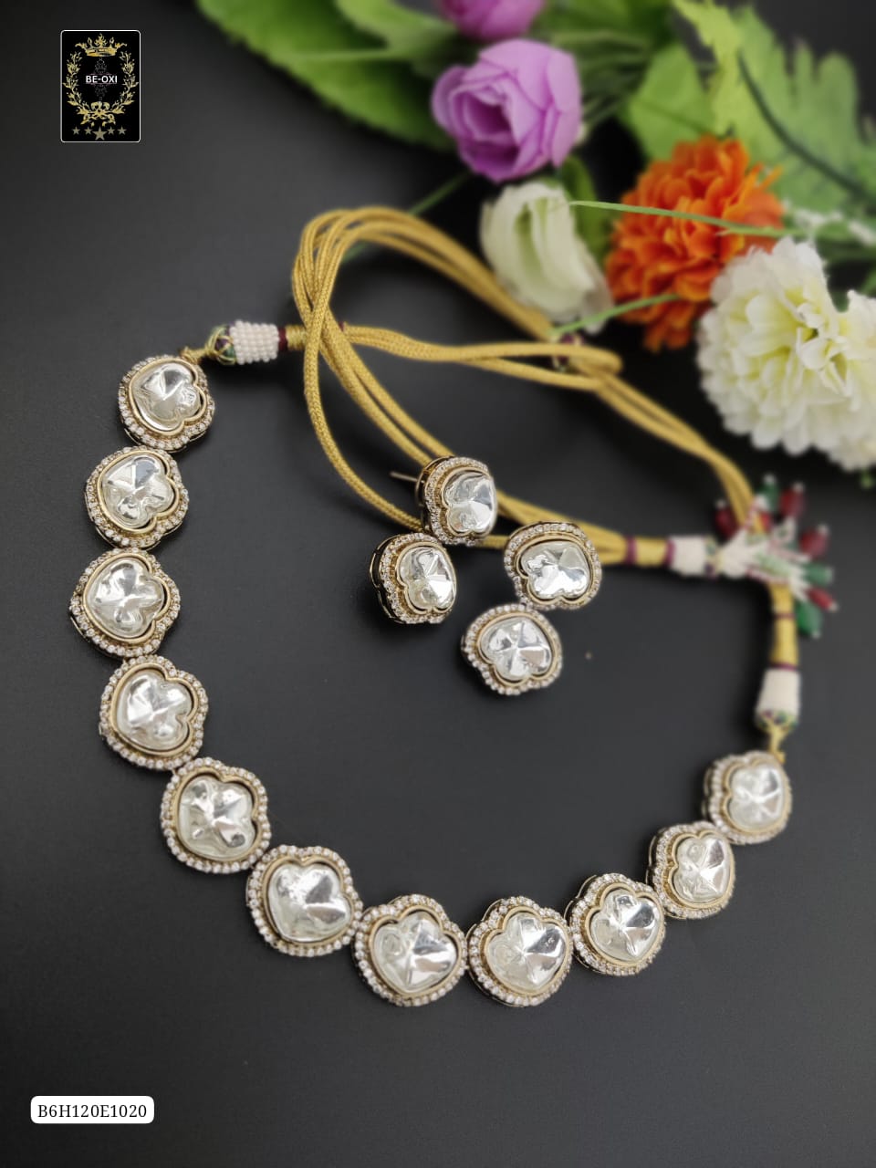 B6H120E1020 POLKI KUNDAN NECKLACE