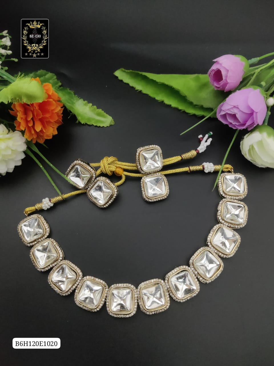 B6H120E1020 POLKI KUNDAN NECKLACE