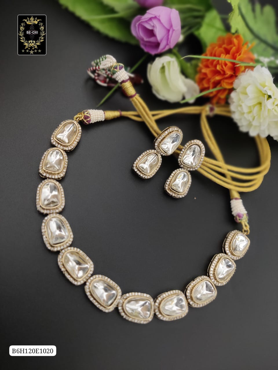 B6H120E1020 POLKI KUNDAN NECKLACE
