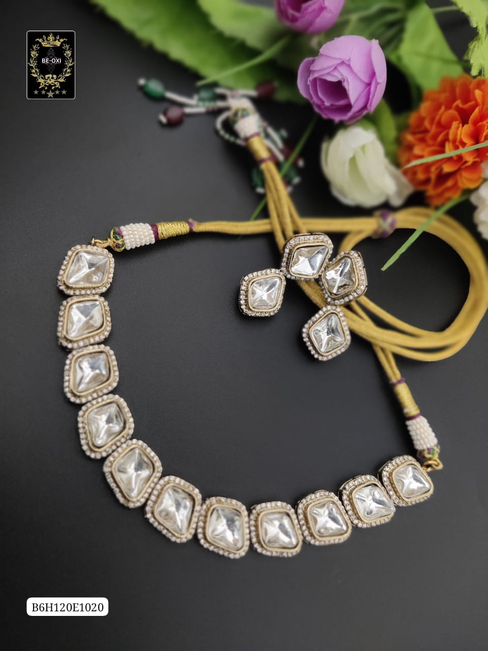 B6H120E1020 POLKI KUNDAN NECKLACE