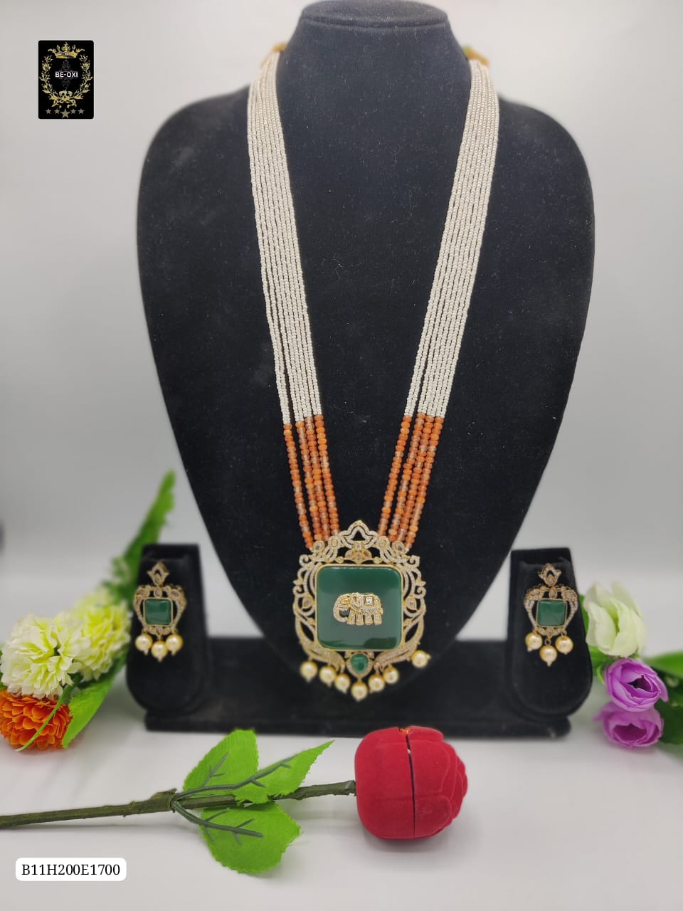 B11H200E1700 ELEPHANT MONALISA LONG NECKLACE