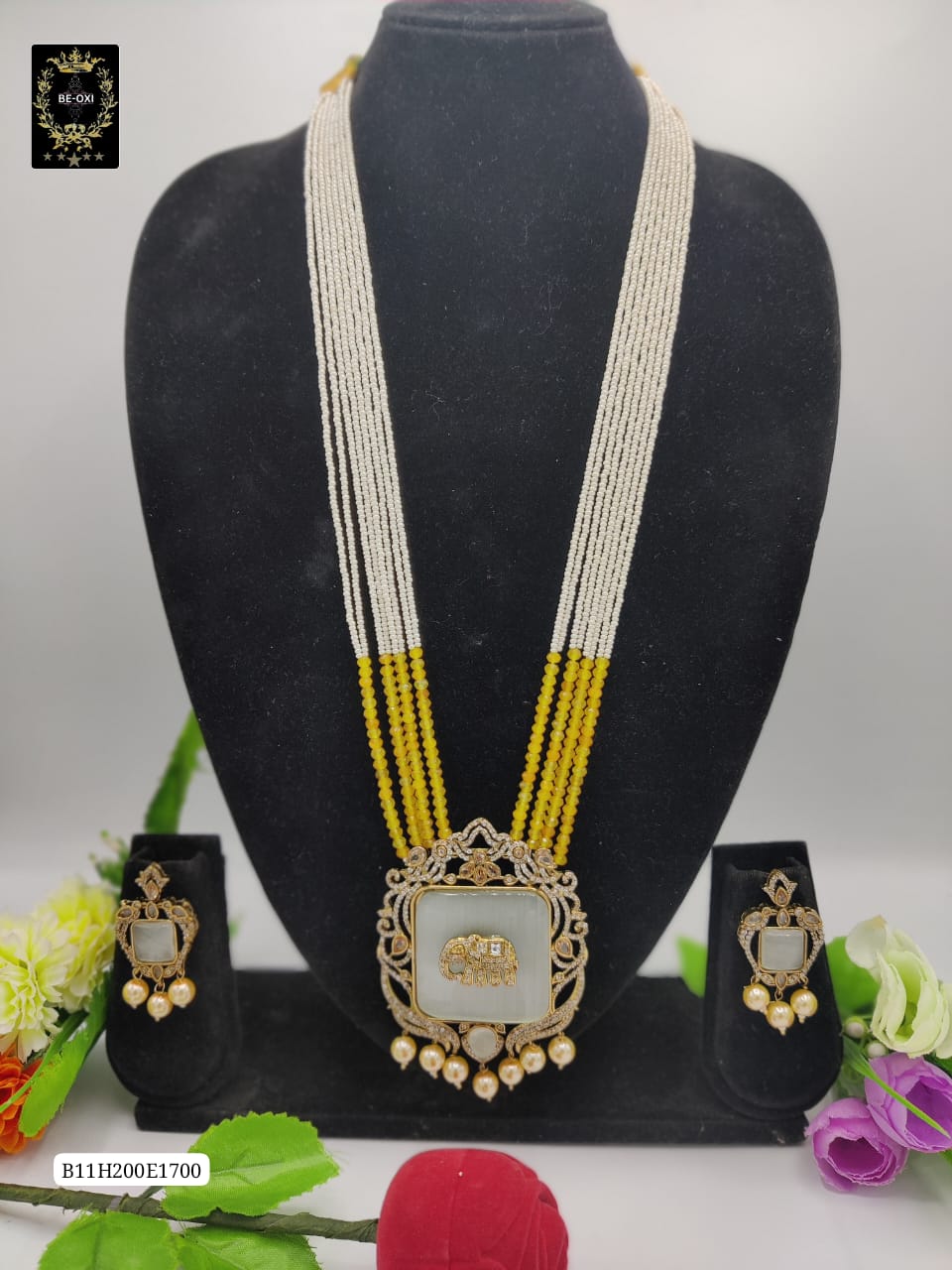 B11H200E1700 ELEPHANT MONALISA LONG NECKLACE