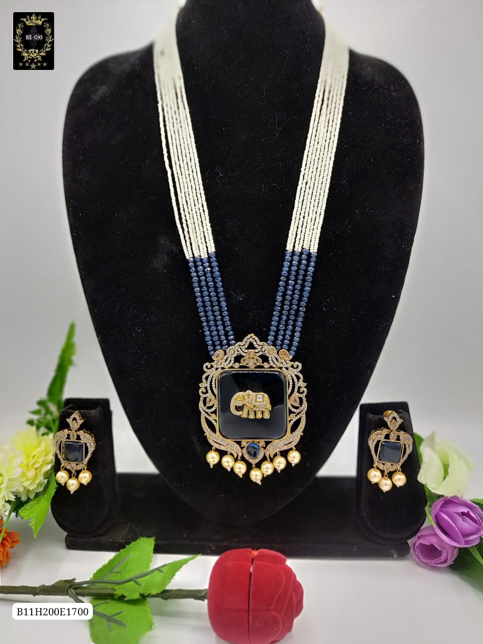 B11H200E1700 ELEPHANT MONALISA LONG NECKLACE