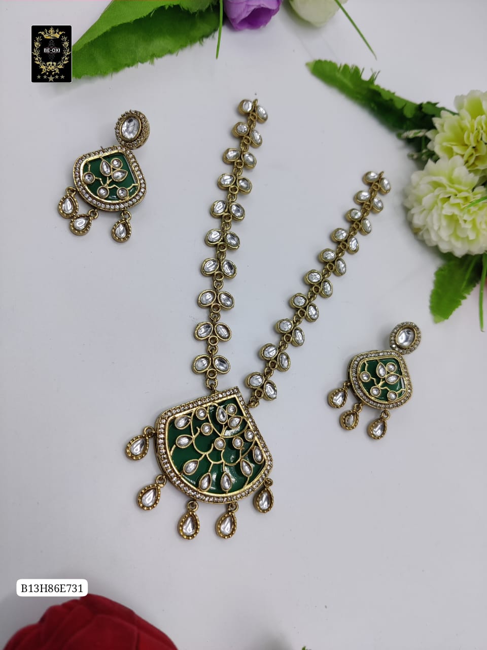 B13H86E731 POLKI MONALISA NECKLACE