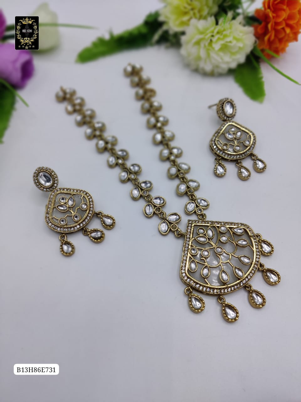 B13H86E731 POLKI MONALISA NECKLACE