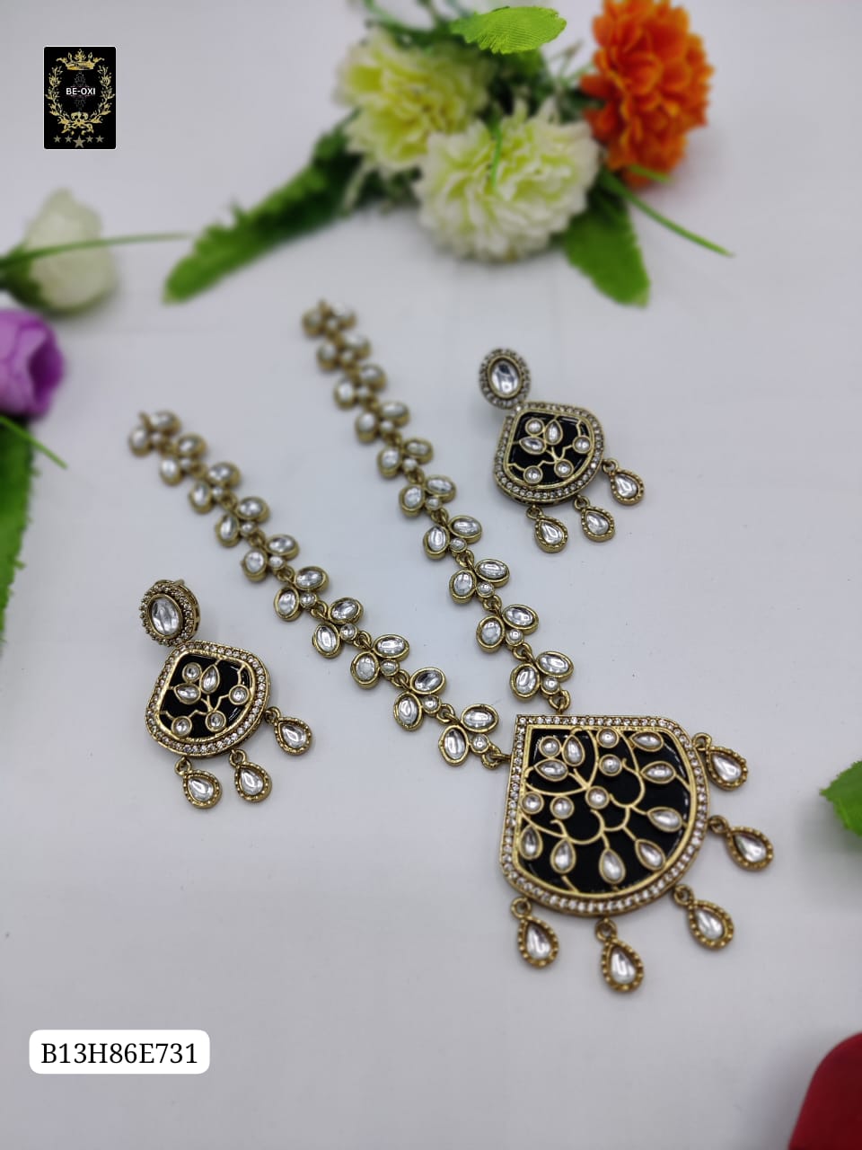 B13H86E731 POLKI MONALISA NECKLACE