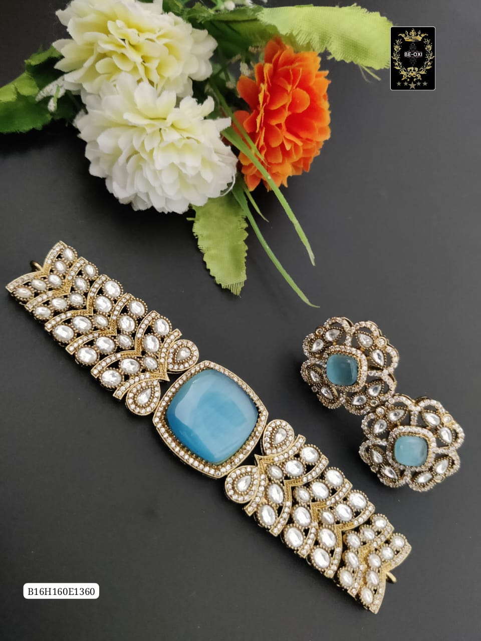 B16H160E1360  PREMIUM MOSSANITE CHOKER