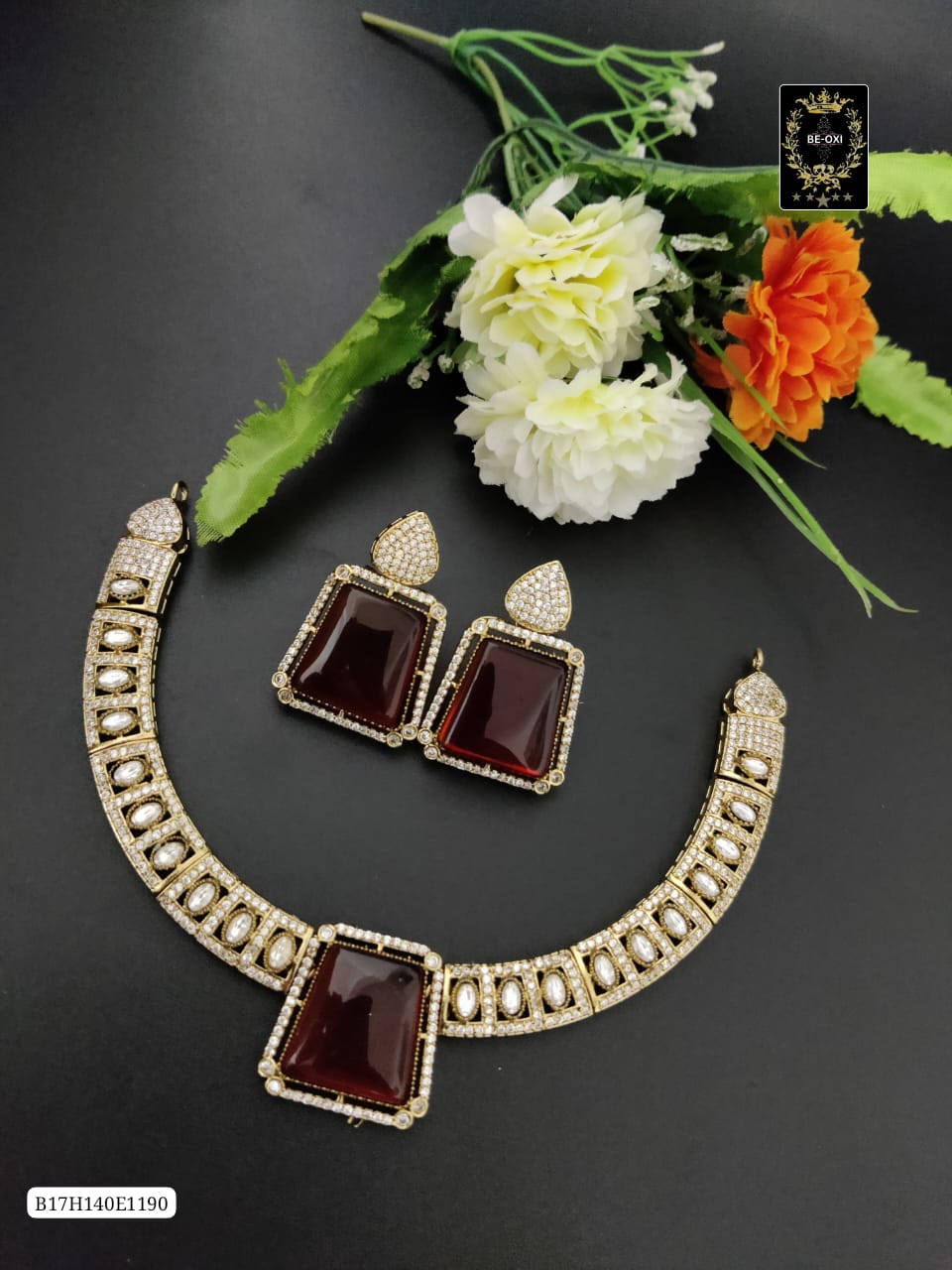 B17H140E1190 MOSSANITE HASULI NECKLACE