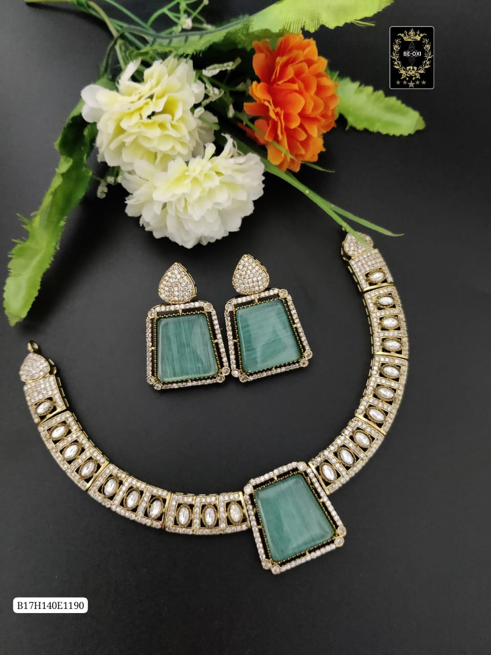 B17H140E1190 MOSSANITE HASULI NECKLACE