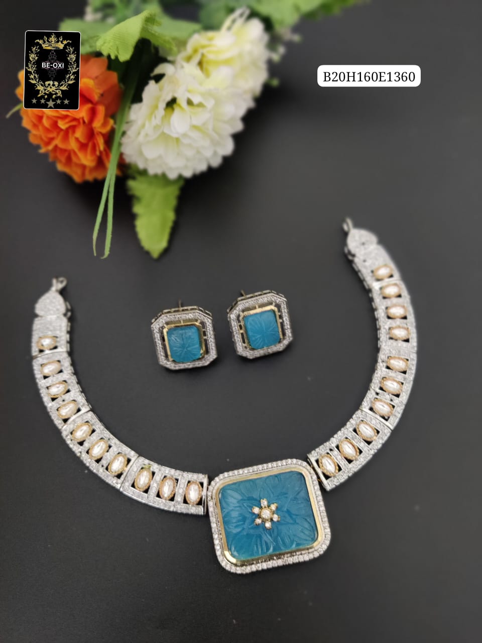 B20H160E1360  MOSSANITE HASULI NECKLACE