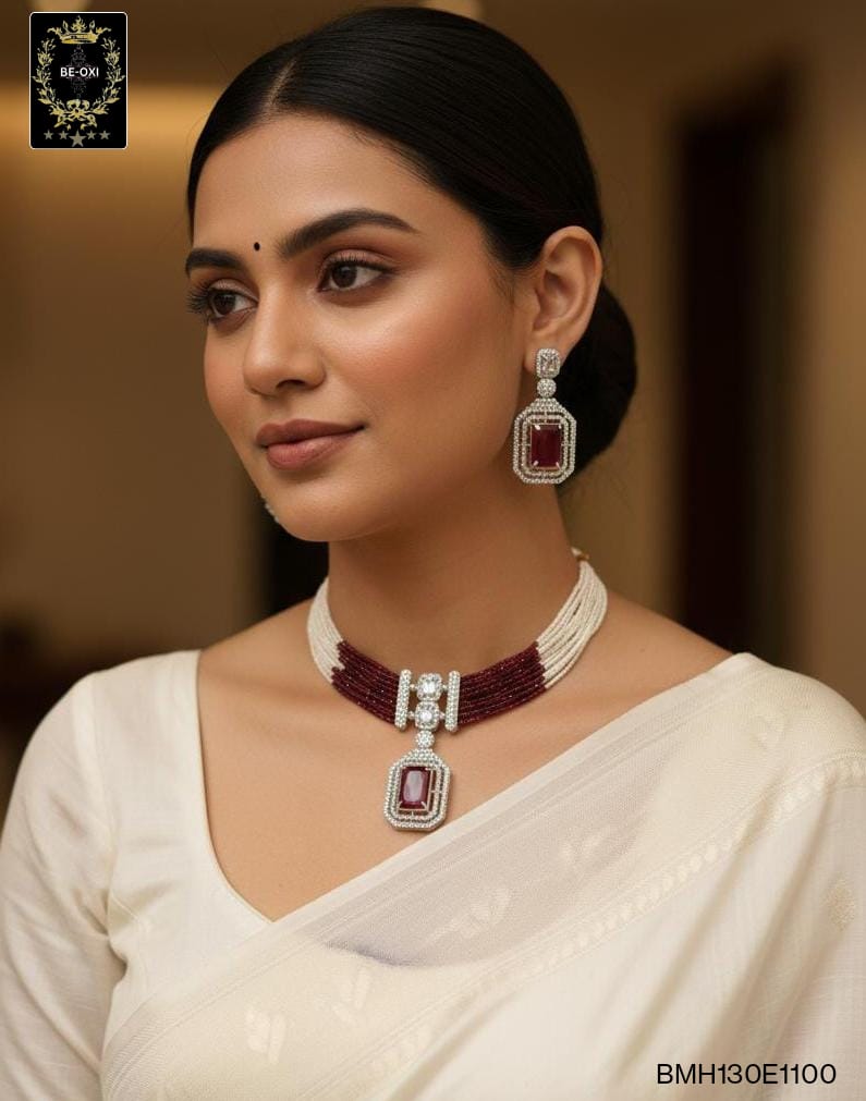 BMH130E1100 MARRON STONE HYDRO CRYSTAL CHOKER