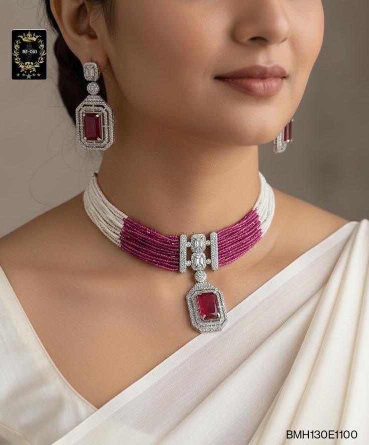 BMH130E1100 WINE STONE HYDRO CRYSTAL CHOKER