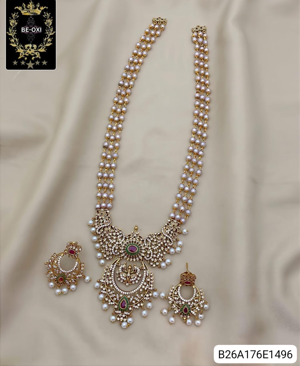 B26A176E1499 GOLD DUST PEARL LONG NECKLACE