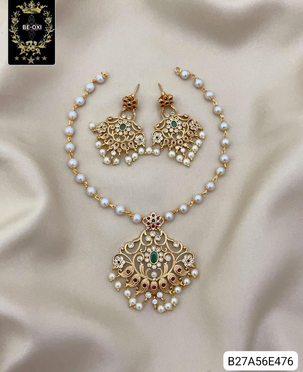 B27A56E476 GOLD DUST PEARL SHORT NECKLACE