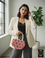 BBS68 PEARL HANDCRAFT HANDBAGS RED 1