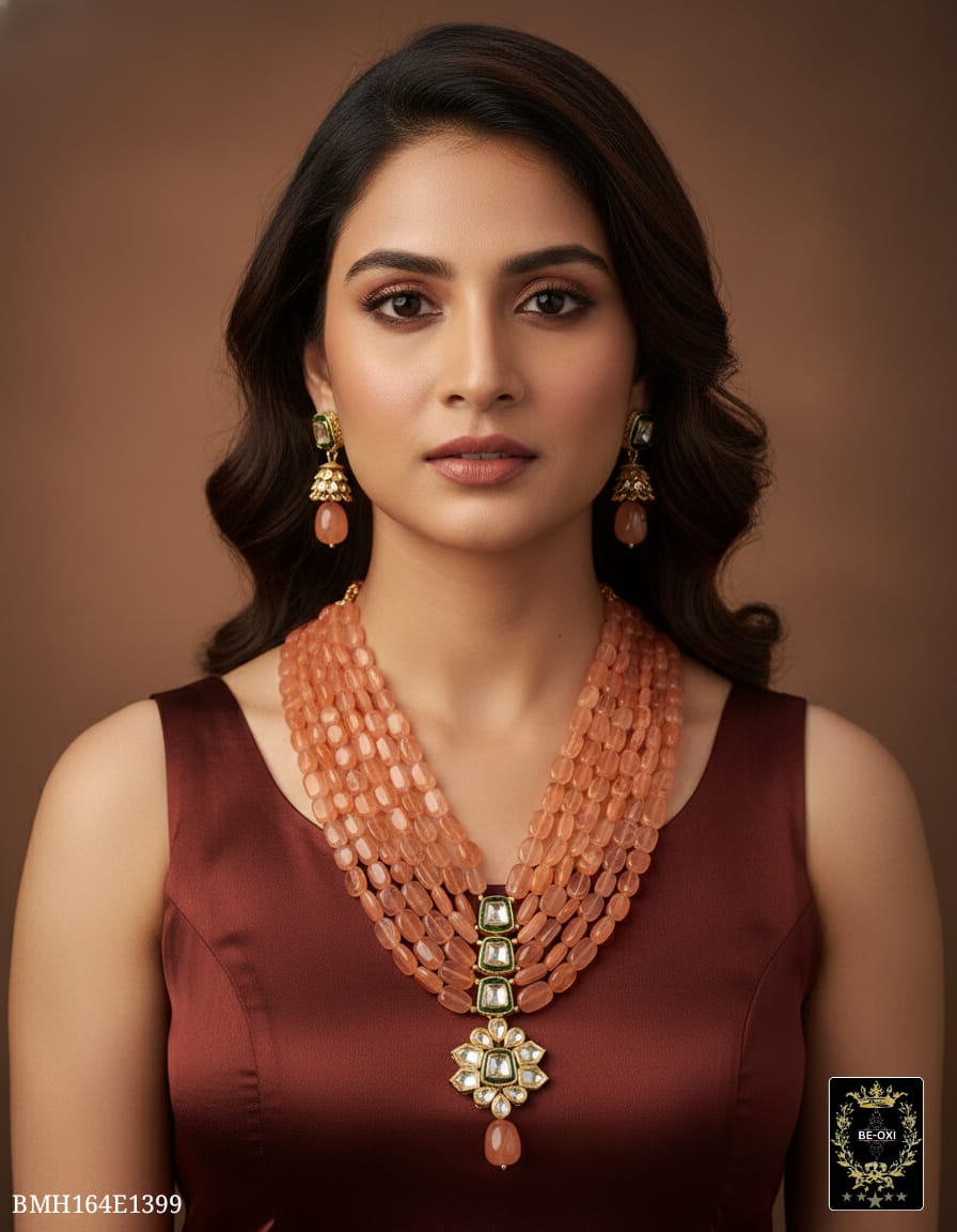 BMH164E1399 PEACH ORIGINAL 5 LAYER KUNDAN LONG