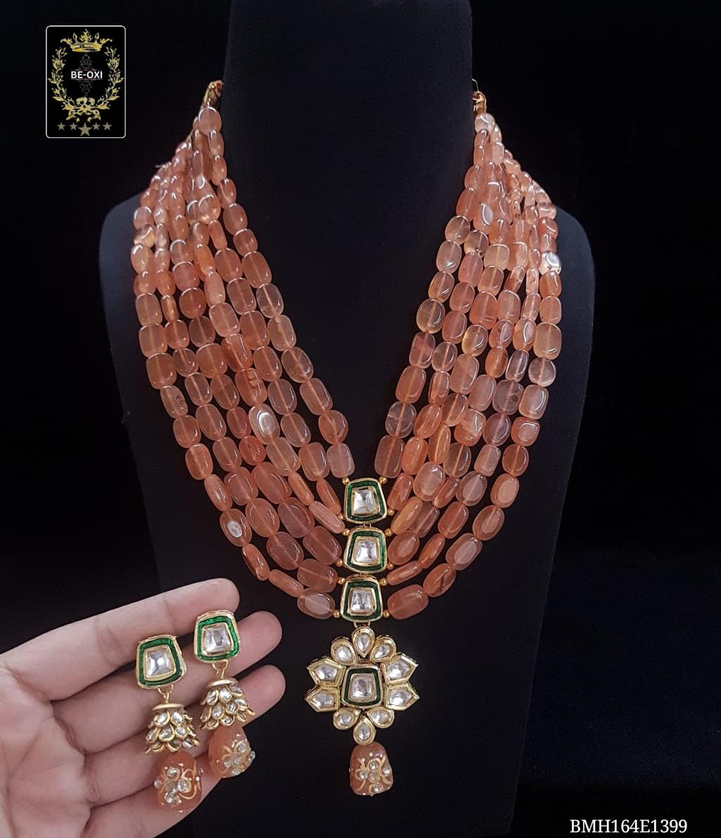 BMH164E1399 PEACH ORIGINAL 5 LAYER KUNDAN LONG