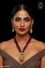 BMH94E899 MARRON ORIGINAL BEADS KUNDAN LONG