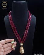 BMH94E899 MARRON ORIGINAL BEADS KUNDAN LONG