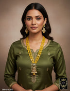 BMH94E899YELLOW ORIGINAL BEADS KUNDAN LONG