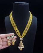 BMH94E899YELLOW ORIGINAL BEADS KUNDAN LONG