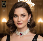 BMH64E550 WINE STONE PEARL CHOKER