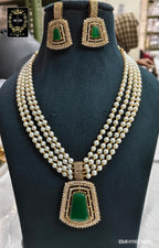 BMH116E990 GREEN HANDCRAFT PEARL MONALISA LONG