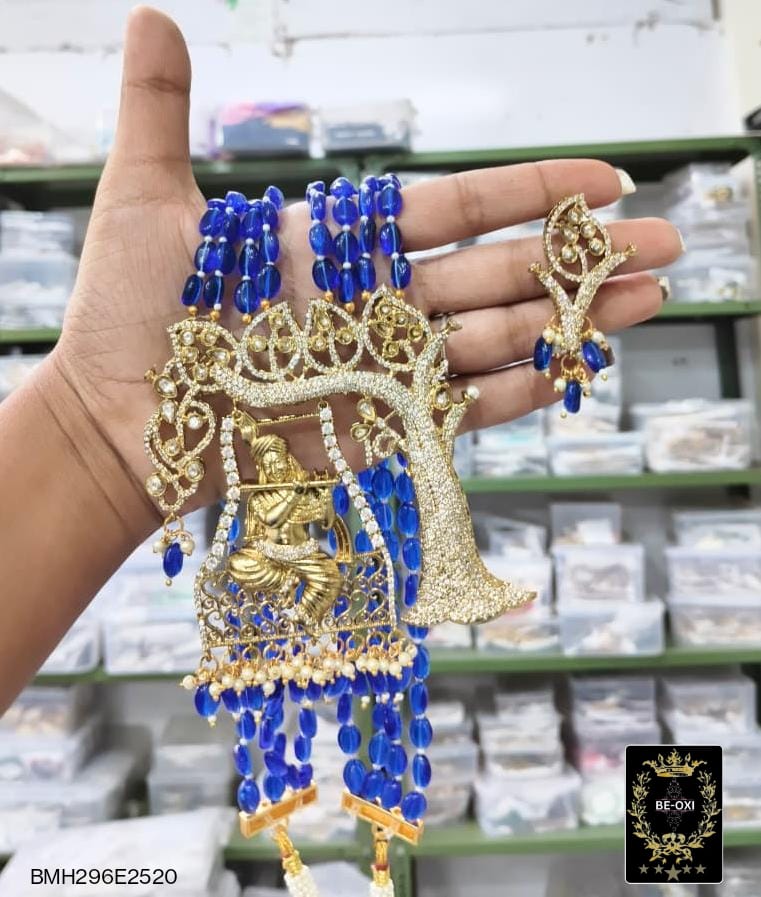 BMH296E2520 BLUE MOISSANITE KRISHNA LONG