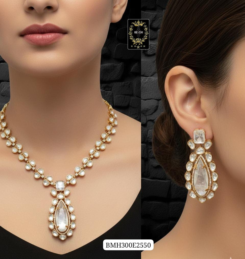 BMH300E2550 WHITE MOSSANITE NECKLACE