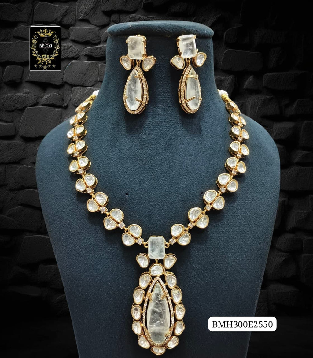 BMH300E2550 WHITE MOSSANITE NECKLACE