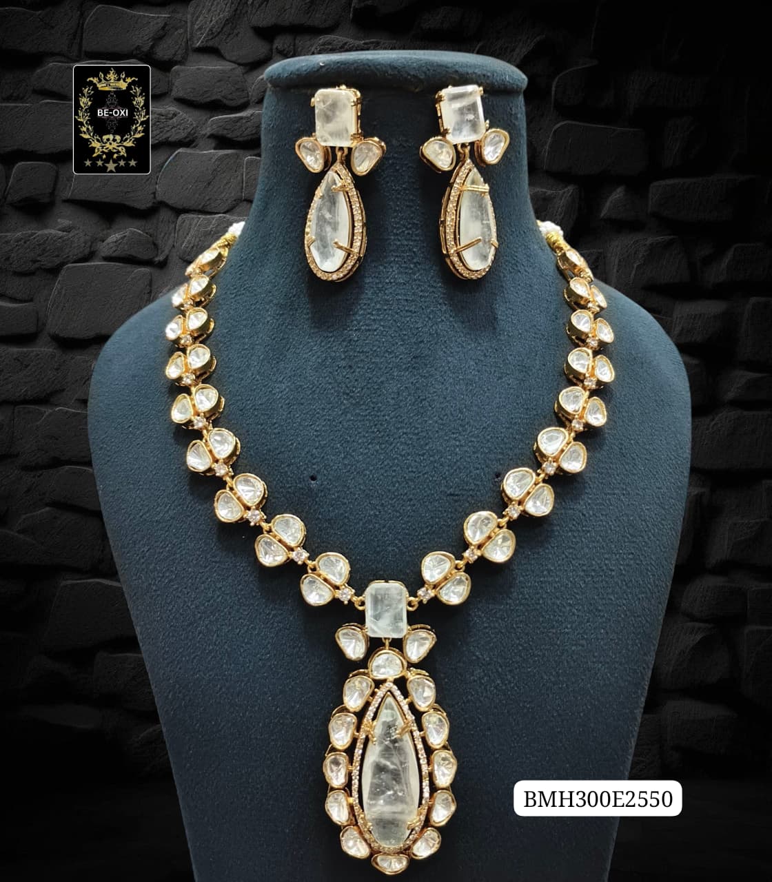 BMH300E2550 WHITE MOSSANITE NECKLACE