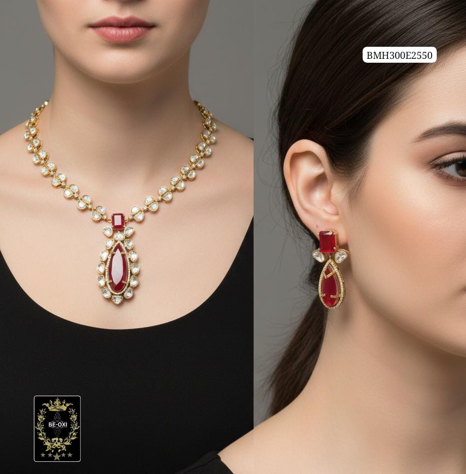 BMH300E2550 MARRON MOSSANITE NECKLACE