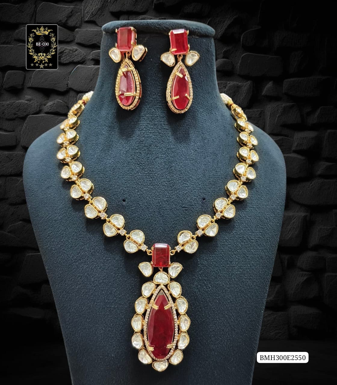 BMH300E2550 MARRON MOSSANITE NECKLACE