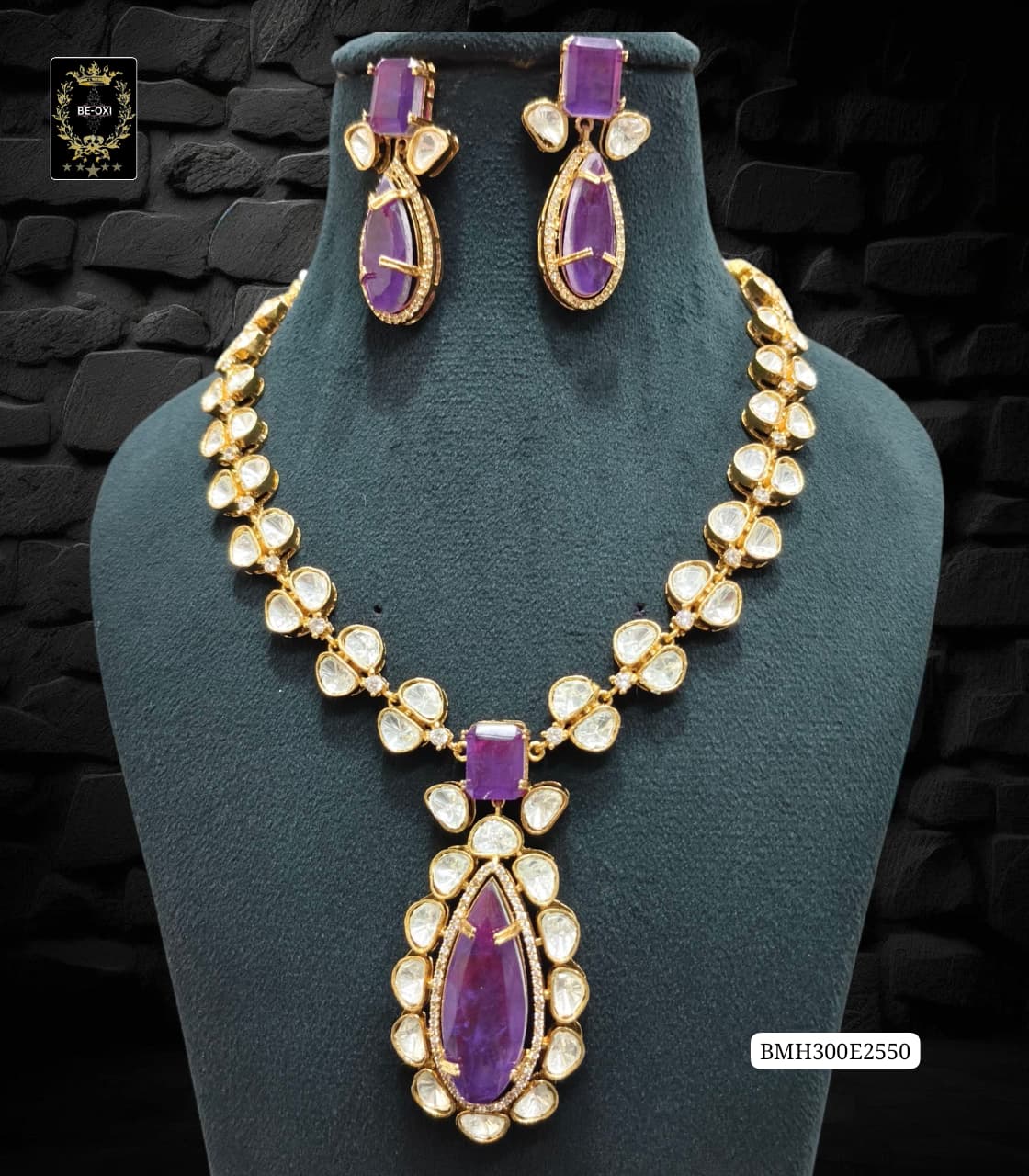 BMH300E2550 LAVENDER MOSSANITE NECKLACE