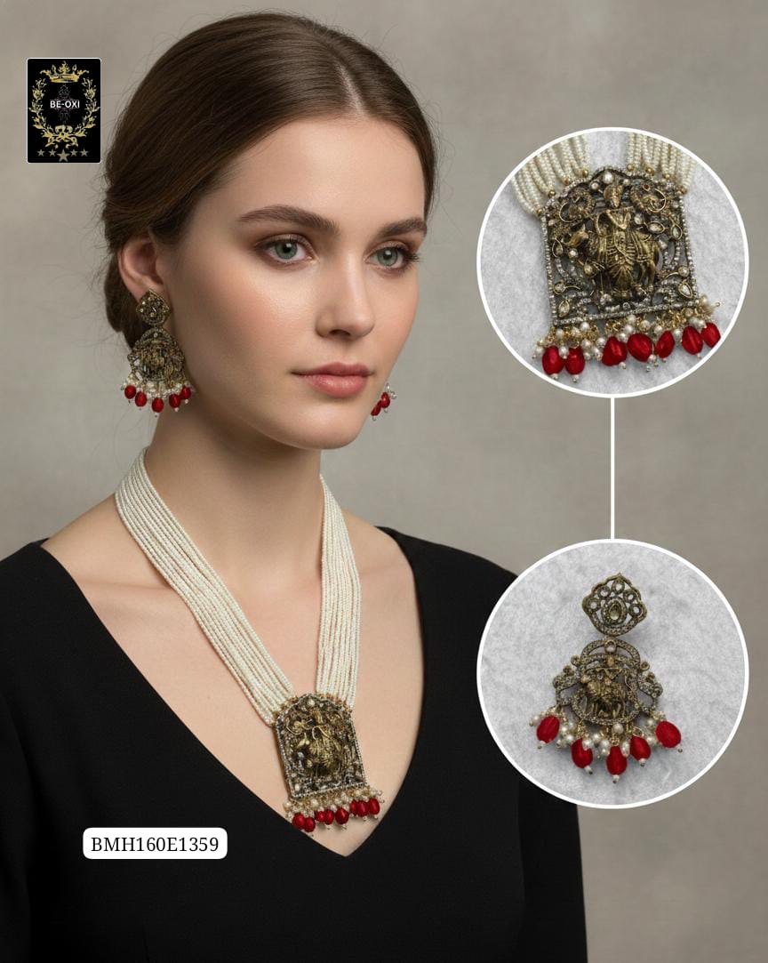 BMH160E1359 RED KRISHNA BRASS MOSSANITE LONG