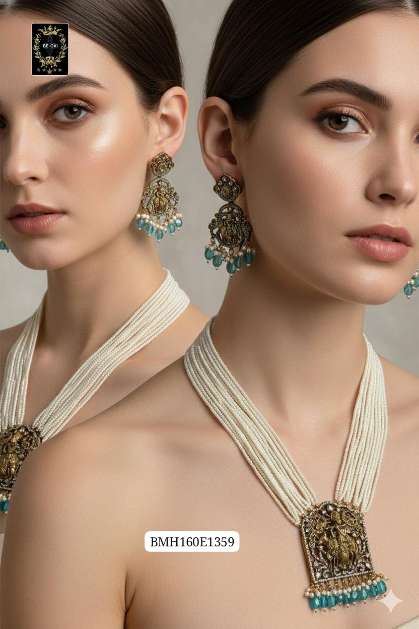 BMH160E1359 GREEN KRISHNA BRASS MOSSANITE LONG