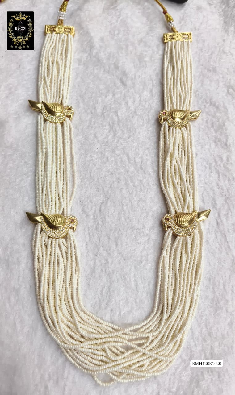 BMH120E1020 BIRD WHITE CHINI LONG NECKLACE