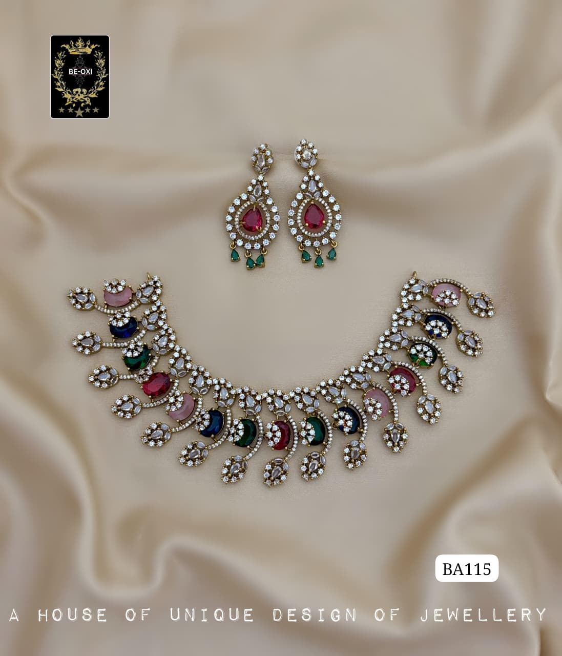 BA115 MULTI SEMI BRIDAL AD CHOKER