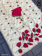 BSH130E1110 Rangoli silk with embroidery 🪡 work and mirror work Red