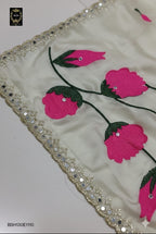 BSH130E1110 Rangoli silk with embroidery 🪡 work and mirror work Red