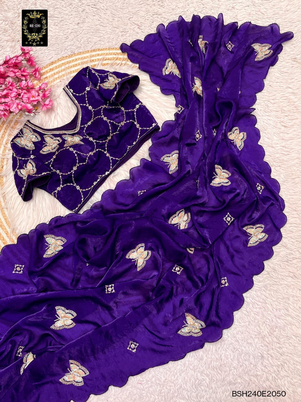 BSH240E2050 Fendy Satin Premium Designer Saree C2