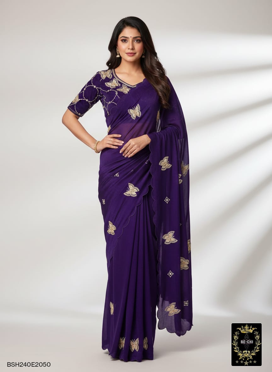 BSH240E2050 Fendy Satin Premium Designer Saree C2