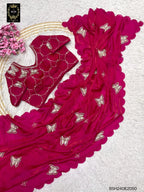 BSH240E2050 Fendy Satin Premium Designer Saree C4 PINK