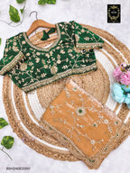 BSH240E2050 Fendy Satin Premium Designer Saree. Hand work and cut work all over Yellow